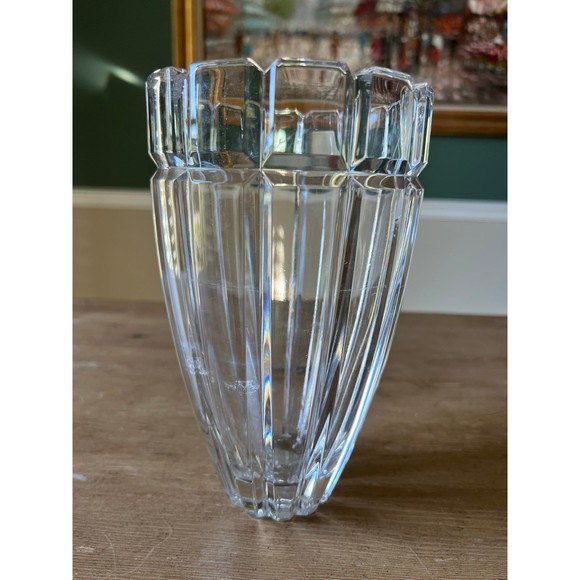 1980's Vintage Mikasa Germany Prism Glass Vase Reflective Reflections Pattern - Picture 1 of 5